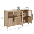 thumbnail image 3 of Buffet avec Rangement, Bahut Buffet avec Portes en Verre, Armoire de Rangement Style Ferme Moderne pour Cuisine, 3 of 7