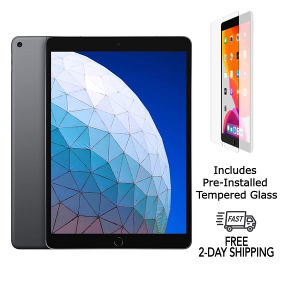 Refurbished Apple iPad Air 3 w/ Pre-Installed Tempered Glass (WiFi) 64GB Space Gray (Grade B)