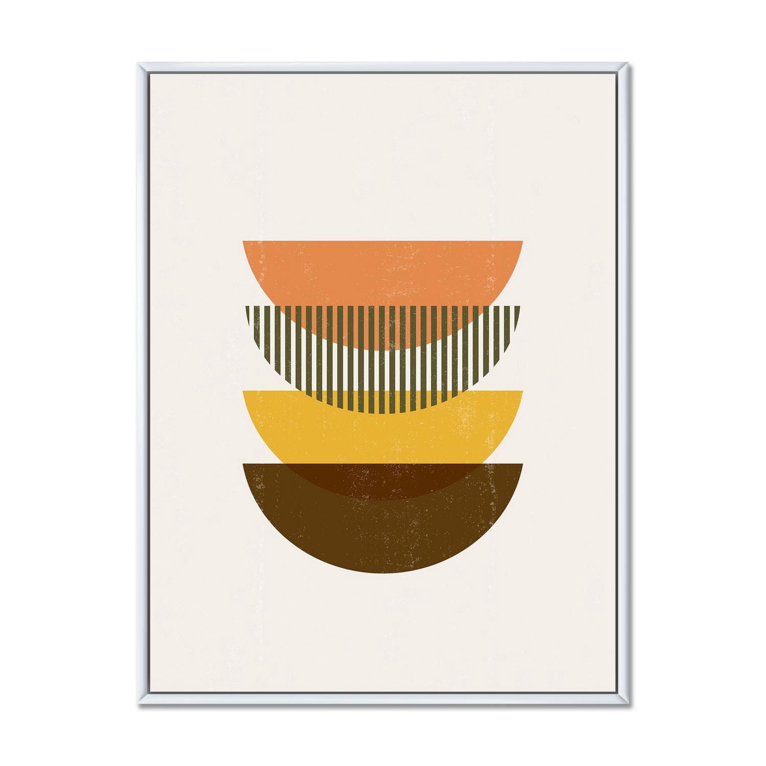 Float Ip Designart Abstract Geometric Half Moons In Earth Tones FLOAT FRAME WALL ...