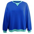 thumbnail image 4 of biudgviw Sweatshirts for Women Crew Neck Long Sleeve Oversized Pullover Tops Color Block Loose Fit Fall Clothings, 4 of 4
