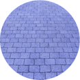 thumbnail image 1 of Ahgly Tapis Rond Lavable en Machine Intérieur Transitionnel Bleu Denim, 5 Pieds Rond, 1 of 7