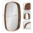 thumbnail image 2 of Kate and Laurel Prema Soft Round Rectangle Modern Wall Mirror, Walnut Brown, 20 x 30, Framed Round Rectangular Mango Wood Mirror for Minimal Home Decor, 2 of 9