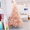 thumbnail image 3 of Gymax 7ft Pink Classic Pine Christmas Tree Artificial Hinged Tips (Pink), 3 of 10
