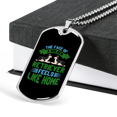 thumbnail image 3 of Feels Like Home Green Necklace Stainless Steel or 18k Gold Dog Tag 24" Chain, 3 of 8