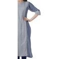 thumbnail image 3 of Moomaya Kurti Imprimée pour Femmes, Kurta Tunique Longueur Genou, Hauts à Col en V, Robe Grande Taille, 3 of 6