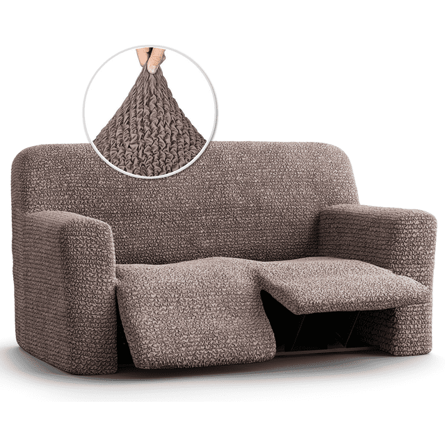 CHOK 2024 Housse pour Causeuse Inclinable - Gris Pâle Uni - Housse pour Fauteuil Inclinable 2 Places