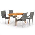thumbnail image 1 of vidaXL 5 Piece Garden Dining Set Grey, 1 of 5