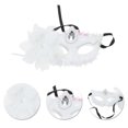 thumbnail image 3 of Unique Bargains 1 Pc Lily Princess Half Face Party Mask for Masquerade Party White, 3 of 5