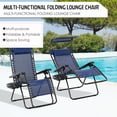 thumbnail image 4 of Outsunny Chaise Longue Pliable 2 Pcs avec Auvent Pare-Soleil, Bleu, 4 of 10