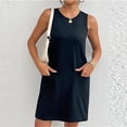 thumbnail image 3 of FAIWAD Robes d'Été pour Femmes 2024 Décontractées Sans Manches Robe Débardeur d'Été avec Poches Robe Mini Bohème de Plage, 3 of 7