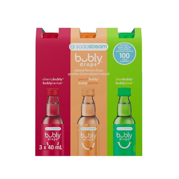 SodaStream bubly Cherry, Peach, Lime Variety, 3pk