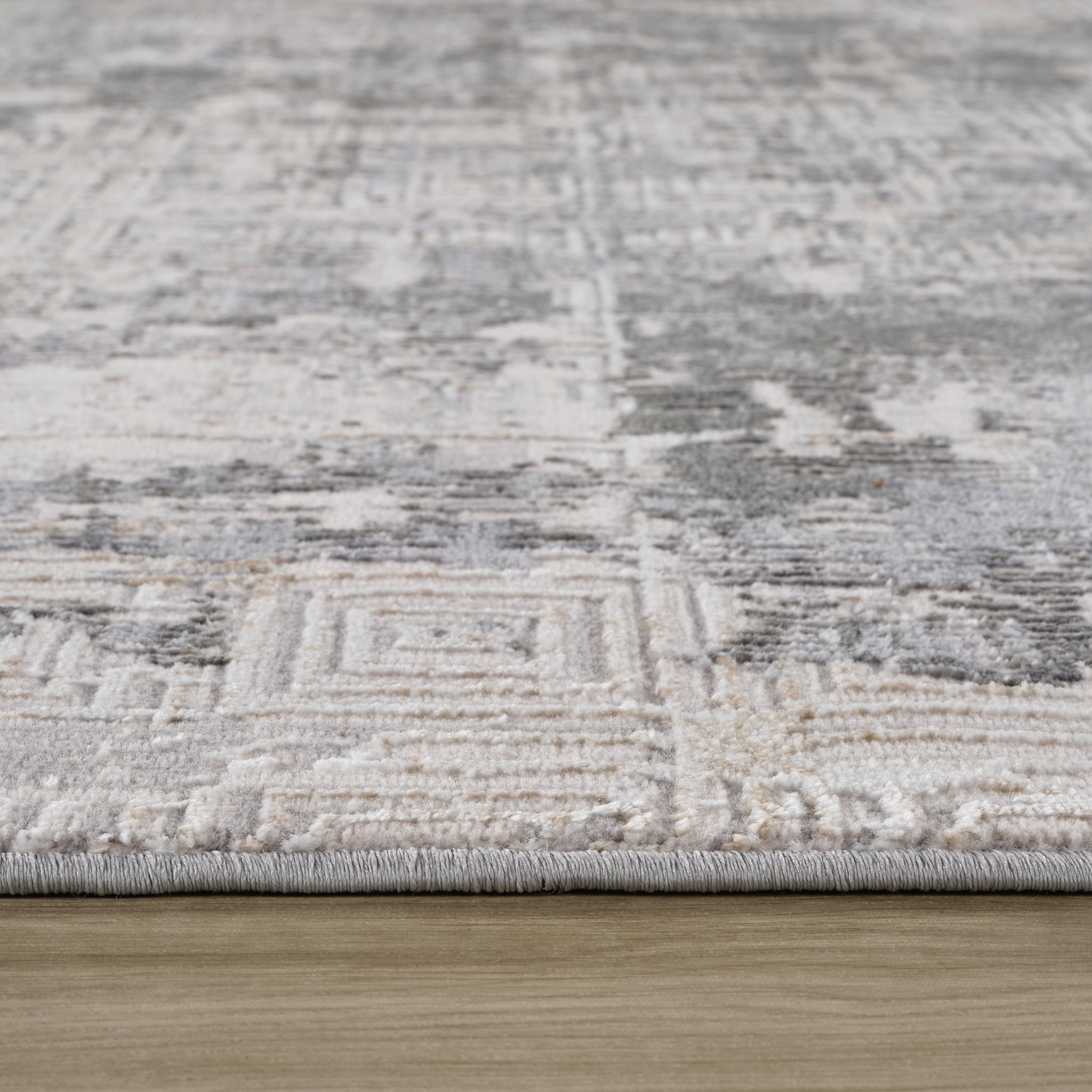 Tapis d'interieur scandinave Atlas Rug Branch, gris beige, effet vieilli - Salon, chambre, salle a manger et cuisine