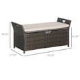 thumbnail image 3 of Outsunny 2-In-1 Patio Wicker Storage Bench 27 Gallon Storage Box Cream, 3 of 10