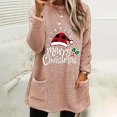 thumbnail image 1 of Qertyioot Hauts Grande Taille pour Femmes, Blouse de Noël Col Rond et Hiver Ample avec Poche Imprimée Manches Longues, 1 of 4