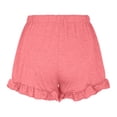 thumbnail image 4 of Womens Versatile Shorts Casual Pleated Hem Wide Leg Elastic Waist Drawstring Short Solid Color Loose Comfy Pants, 4 of 6