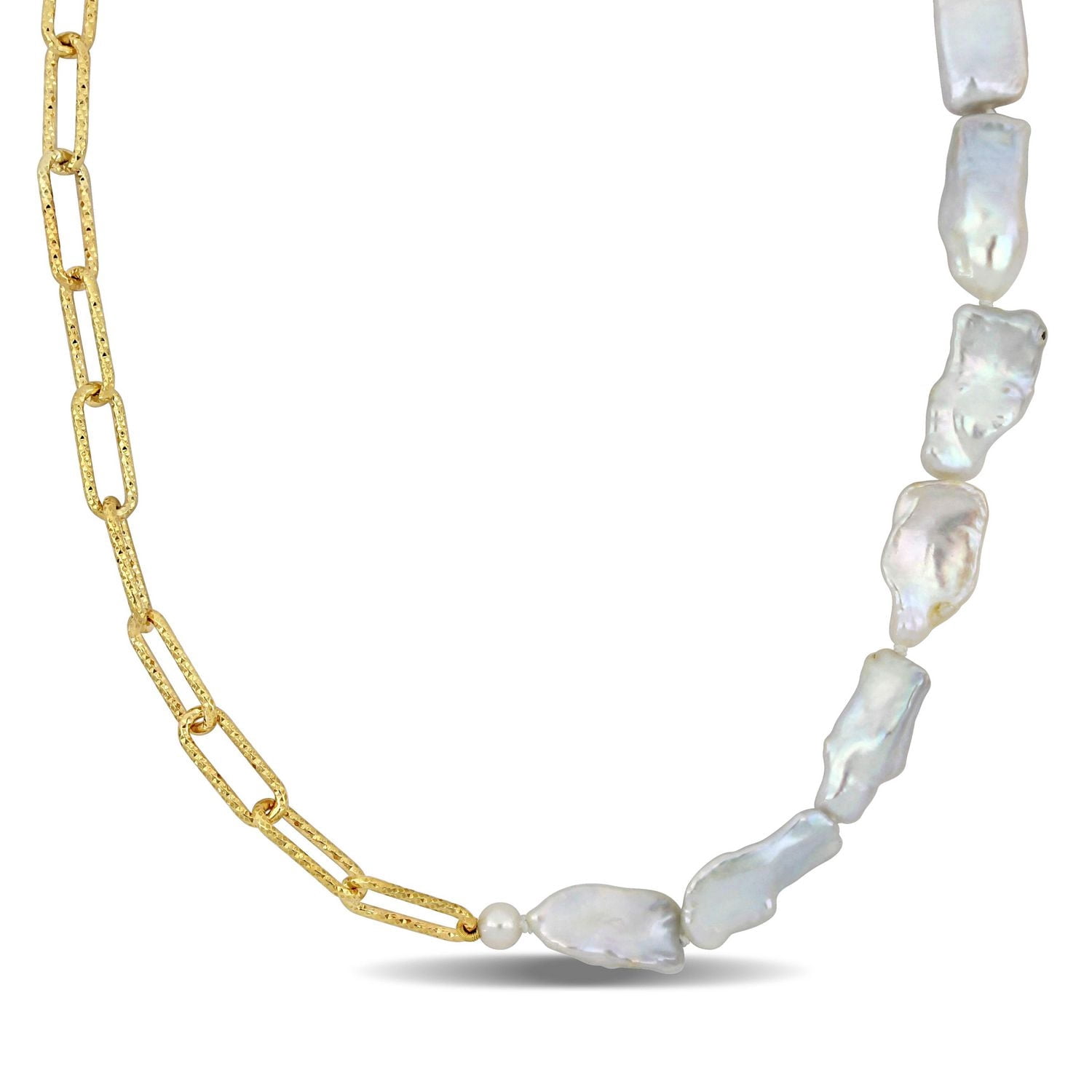 Miabella Keshi Cultured Freshwater Pearl Yellow Rhodium-Plated Sterling ...