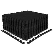 Costway 24 Tiles 1/2" Puzzle Floor Exercise Mat Interlocking Anti-slip EVA Foam Black