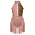thumbnail image 4 of Runhomal Robe de Danse Ballet Sans Manches pour Filles Enfants, Robe de Patinage Artistique, Justaucorps de Gymnastique, Ballerine, Café 10, 4 of 7