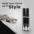 thumbnail image 4 of Mens Elastic Y-Back Adjustable Clip-on Suspenders With Leather Trim- Red (Regular, 46" Long), 4 of 6