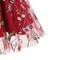 thumbnail image 4 of Meichang Robe Trapèze en Maille pour Femme, Robe Midi Rétro à Fleurs Évasée, Tunique Mode à Manches Courtes, Col Ras du Cou, Robe d'Été Évasée pour Église, Invitée de Mariage, Travail, 4 of 6