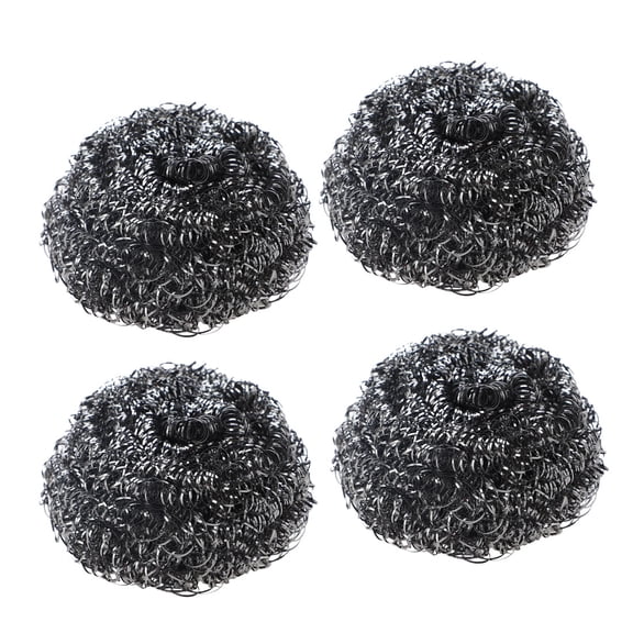 Unique Bargains Home Kitchen Stainless Steel Wire Ball Scrubber Cleaning Scourer Pad 4pcs