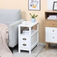 thumbnail image 2 of HOMCOM Table d'Appoint Mince avec 2 Tiroirs et Tablette de Rangement, Table d'Appoint pour Sofa, 2 of 10