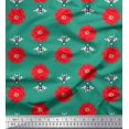 thumbnail image 1 of Soimoi Crepe Silk Fabric Floral & Bee Insects Print Fabric by The Yard 42 Inch Wide, 1 of 3