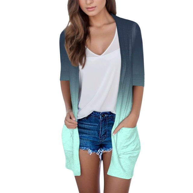 Long Sleeve Cardigan For Women Fall Open Front Cardigan With Pockets Casual Duster Lightweight Cardigan Sweater