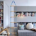 thumbnail image 3 of Milaget Fun Climbing Rope Ladder with 6-Section Straps for Playground Kids Swing Balance blue and wooden, 3 of 8