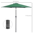 thumbnail image 3 of Outsunny Parasol de Terrasse Rond 8,5 Pi en Aluminium, Vert, 3 of 10