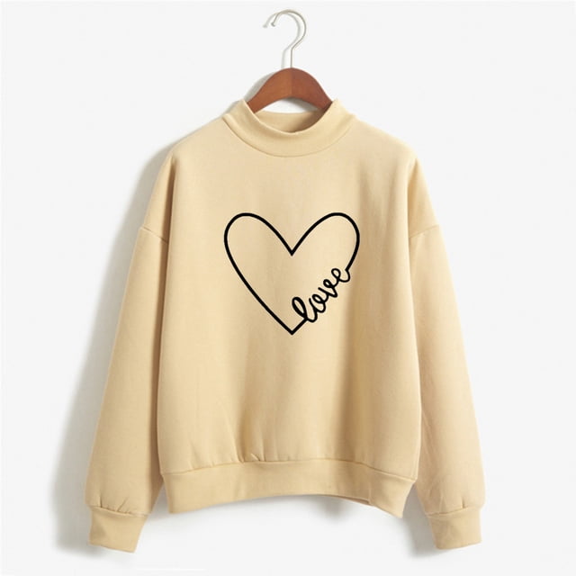 Meichang Chandail en Molleton Femme Saint-Valentin Mignon Cœur Graphique Chandail en Molleton Mignon Chandail Col Rond Manches Longues Chandails en Molleton de Vacances Valentines Day