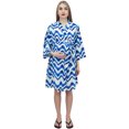 thumbnail image 4 of Bimba Robe de Maternité Imprimée Shibori Bleue avec Ceinture Vêtements de Nuit-6, 4 of 5