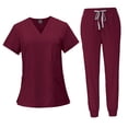 thumbnail image 4 of Female Scrub Set V Neckline Nurse Workwear for Beauty Center SPA Cosmetology S, 4 of 8
