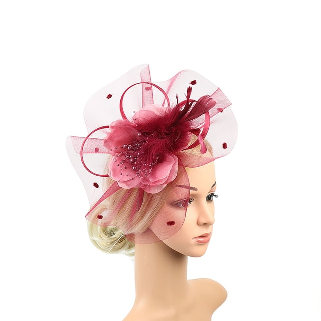 Chapeau de Cocktail pour Femmes Sinamay Fascinator Mariage Église Kentucky Derby Robe