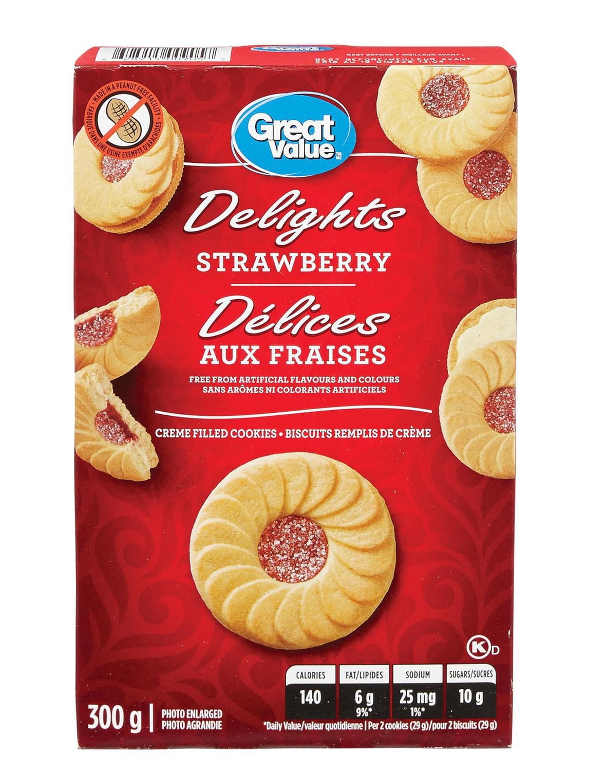 Great Value Strawberry Delights Creme-filled Cookies