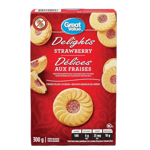 Great Value Strawberry Delights Creme-filled Cookies
