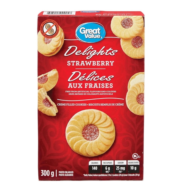 Great Value Strawberry Delights Creme-filled Cookies