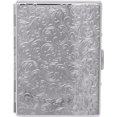 thumbnail image 1 of Silver Victorian Compact (9 100s) Etched Metal-Plated Cigarette Case & Stash Box, 1 of 5