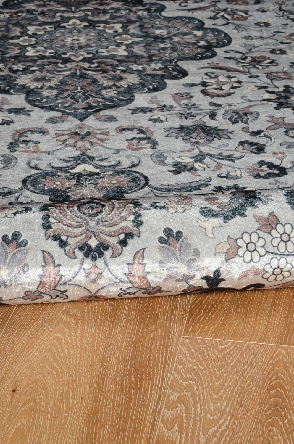 Tapis Emerald Grenier gris & sarcelle de 6 pi 7 po x 9 pi 7 po