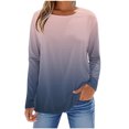 thumbnail image 1 of SROBPTY Longues Chandails à Manches pour Femmes, T-Shirt à Manches Longues à Col Rond avec Imprimé Automnal pour Femmes, Rose, TG, 1 of 5