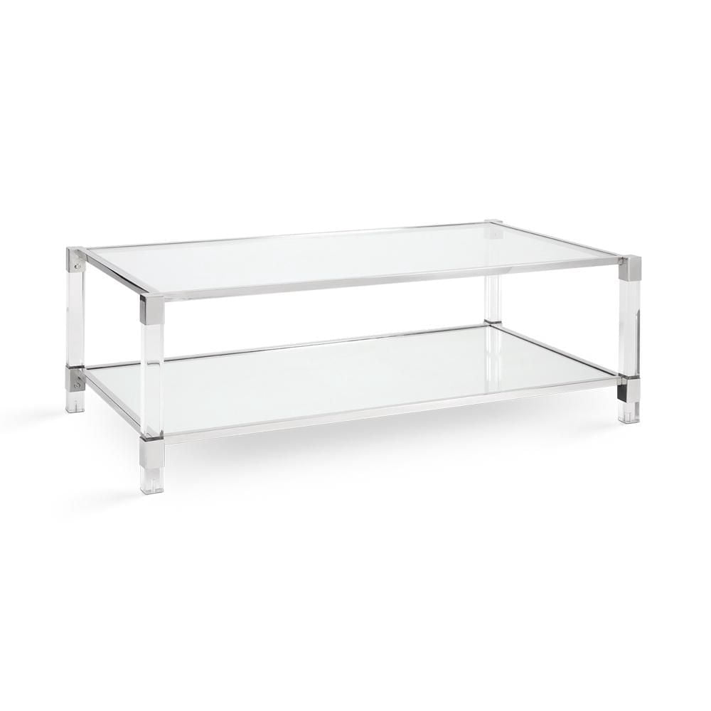 Home Gear Table Basse Rectangulaire Argentée avec Pieds en Acrylique