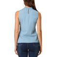 thumbnail image 3 of INSPIRE CHIC Women's Mock Neck Ruffle Sleeveless Casual Blouse Tops, 3 of 7