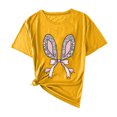 thumbnail image 1 of Plebaso T-Shirts Graphiques de Pâques pour Femmes à Manches Courtes, T-Shirts Imprimés pour Femmes, Décontractés, Amples, d'Extérieur, Hauts Basiques, 1 of 4