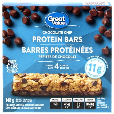 Barres protéinées pépites de chocolat Great Value