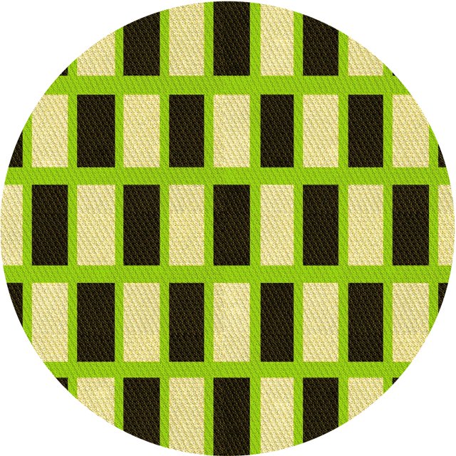 Ahgly Tapis Rond Lavable en Machine Intérieur Transitionnel Vertjaune Vert, 4 Pieds Rond