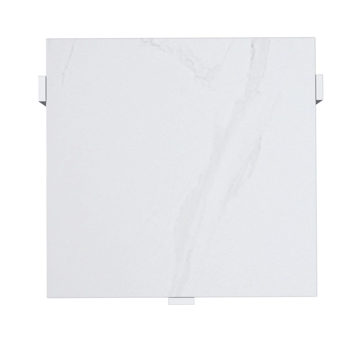 Contemporary Metal and Glass Accent Table - Silver
