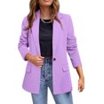 thumbnail image 2 of CEHVOM Mode Femmes Col Rabattu Manches Longues Manteau Cardigan Blouse Décontractée Liquidation, 2 of 5