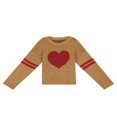 thumbnail image 3 of Chandail pour Femmes Manches Longues Col Tricoté Cœur Ample Fête de Rue Chemise Décontractée Rose TG, 3 of 5