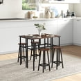 thumbnail image 2 of HOMCOM Ensemble de Table de Bar 6 Pcs avec 2 Tables de Déjeuner 4 Tabourets pour Cuisine, 2 of 10