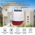thumbnail image 1 of 433MHz Wireless Outdoor Solar Siren Light Flash Strobe Waterproof Siren Alarm for Home Security Burglar Alarm System, 1 of 6